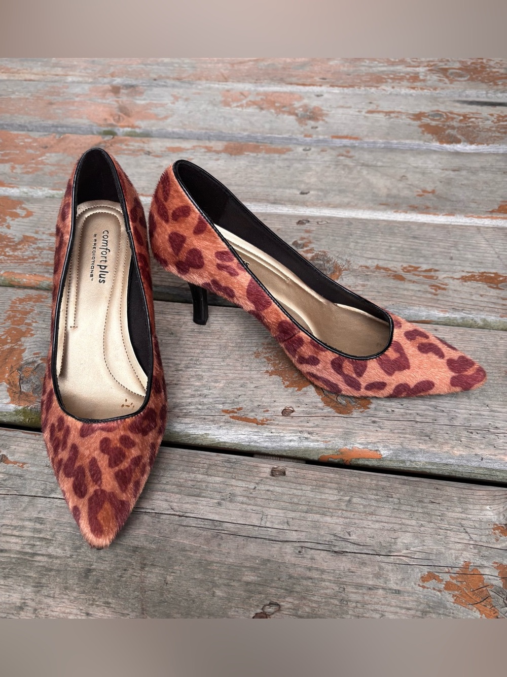 Comfort Plus by Predictions Leopard Print High Heels - Size 7.5W